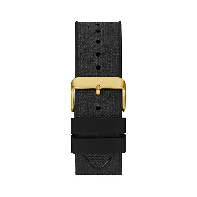 Guess Navigator Chronograph Black Dial Black Rubber Strap Watch for Men - GW0264G3