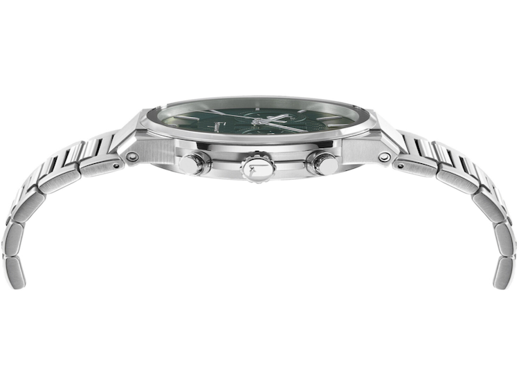 Salvatore Ferragamo Sapphire Chrono Green Dial Silver Steel Strap Watch for Men - SFME00421