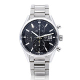 Tag Heuer Carrera Automatic Chronograph Black Dial Silver Steel Strap Watch for Men - CBK2110.BA0715
