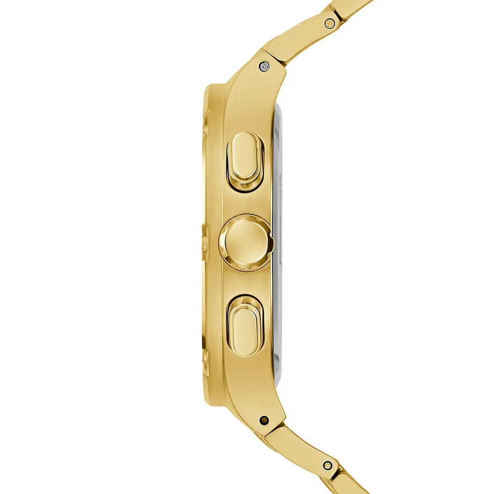 Guess Headliner Multifunction Black Dial Gold Steel Strap Watch For Men - GW0572G2