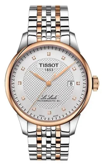 Tissot Le Locle Powermatic 80 Diamonds Silver Dial Two Tone Steel Strap Watch For Men - T006.407.22.036.01