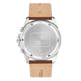 Coach Kent Chronograph Blue Dial Brown Leather Strap Watch for Men - 14602560