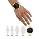 Tommy Hilfiger Luca Chronograph Black Dial Gold Steel Strap Watch For Men - 1710511