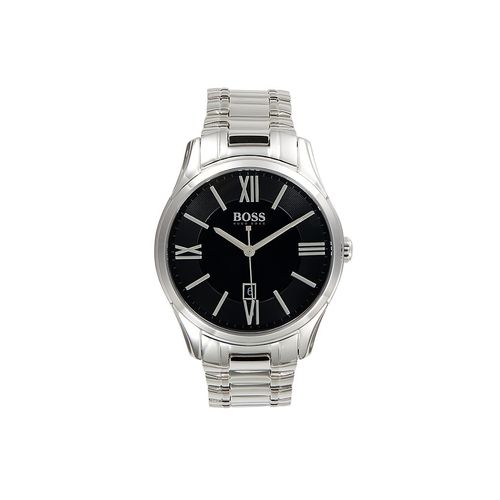 Hugo Boss Governer Black Dial Silver Steel Strap Watch for Men - 1513488