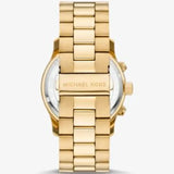 Michael Kors Slim Runway Three-Hand Gold Dial Gold Steel Strap Watch for Women - MK9122
