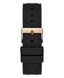 Guess Fusion Multifunction Black Dial Black Rubber Strap Watch For Women - GW0519L4