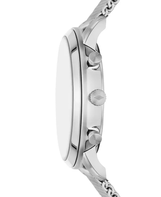 Fossil Neutra Chronograph Silver Dial Silver Steel Strap Watch for Women - ES5217