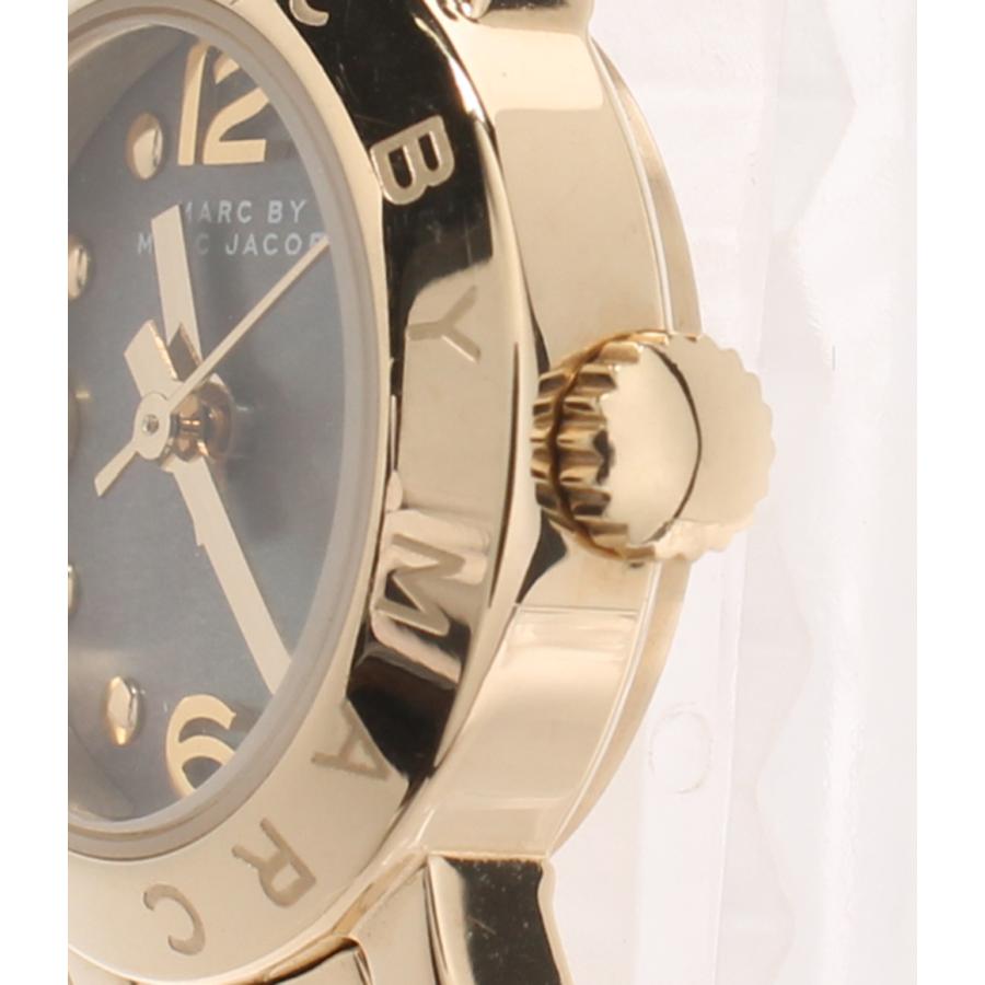 Marc Jacobs Amy Mother of Pearl Black Dial Gold Steel Strap Watch for Women - MBM3275
