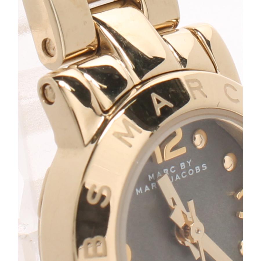 Marc Jacobs Amy Mother of Pearl Black Dial Gold Steel Strap Watch for Women - MBM3275