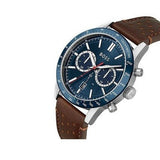 Hugo Boss Allure Blue Dial Brown Leather Strap Watch for Men - 1513921