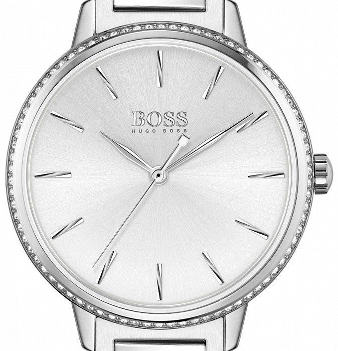 Hugo Boss Signature Silver Dial Silver Steel Strap Watch for Women - 1502539