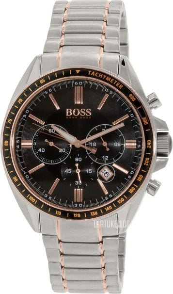 Hugo Boss Driver Sport Grey Dial Grey Steel Strap Watch for Men - 1513094