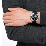 Hugo Boss Ikon Black Dial Black Leather Strap Watch for Men - 1513178
