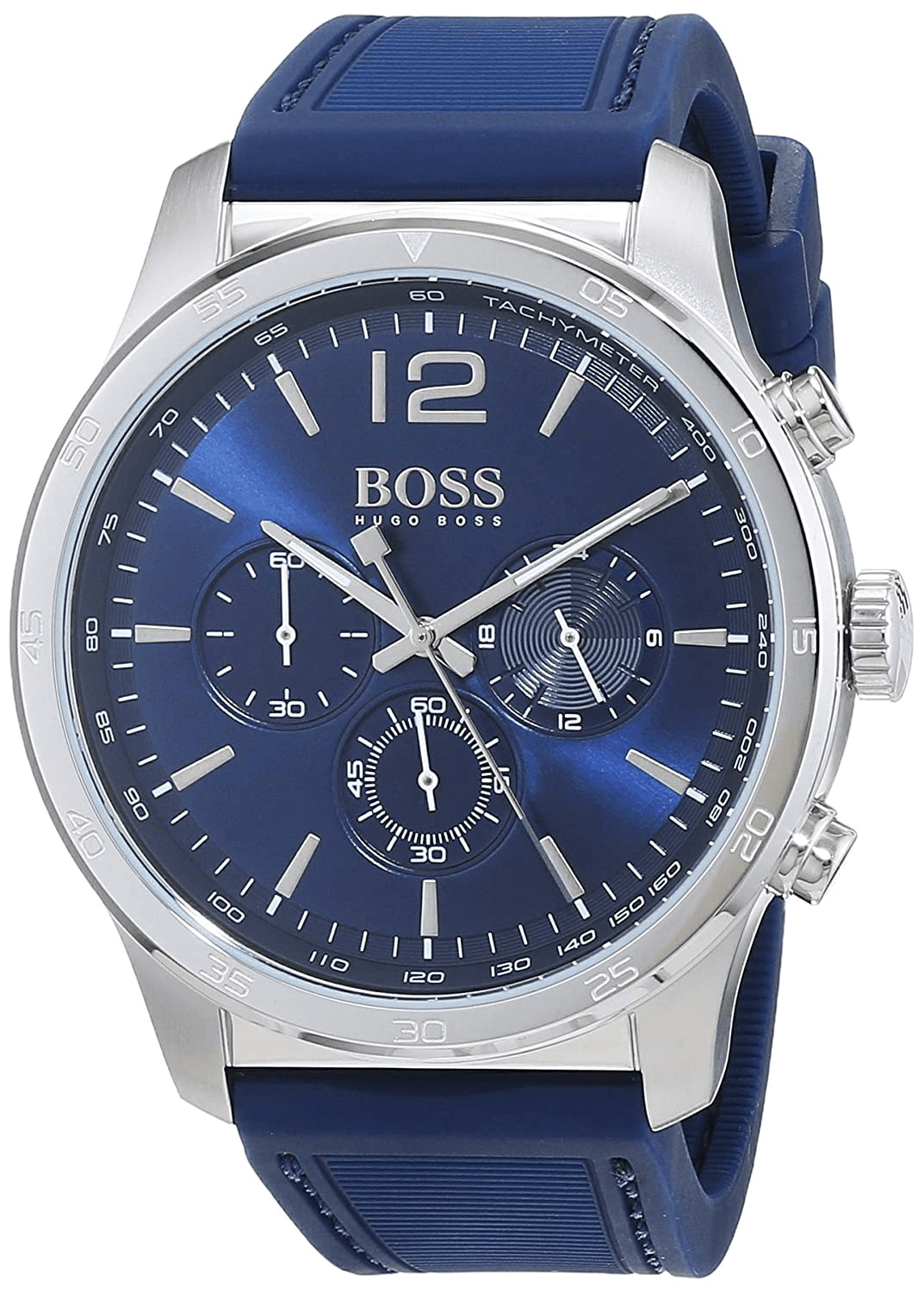 Hugo Boss Professional Chronograph Blue Dial Blue Silicone Strap Watch for Men - 1513526