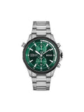 Hugo Boss Globetrotter Green Dial Silver Steel Strap Watch for Men - 1513930