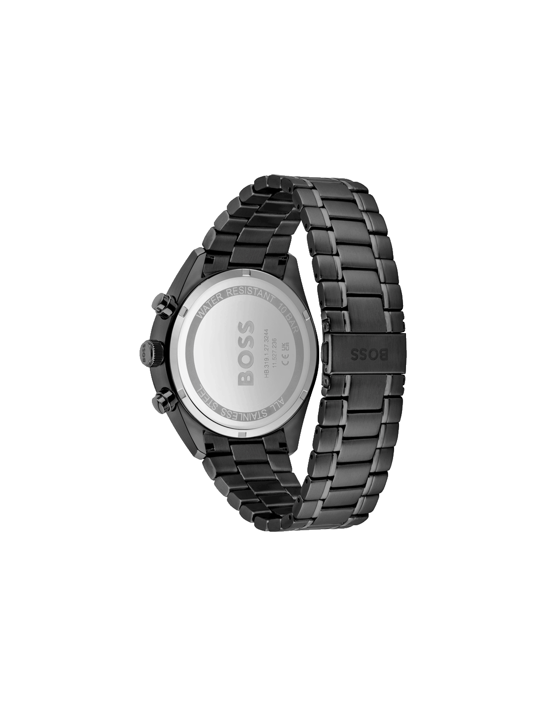 Hugo Boss Champion Black Dial Black Steel Strap Watch for Men - 1513960