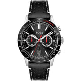 Hugo Boss Allure Black Dial Black Leather Strap Watch for Men - 1513920