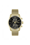 Hugo Boss Skymaster Black Dial Gold Mesh Bracelet Watch for Men - 1513838
