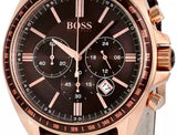 Hugo Boss Driver Chronograph Brown Dial Brown Leather Strap Watch For Men - HB1513093