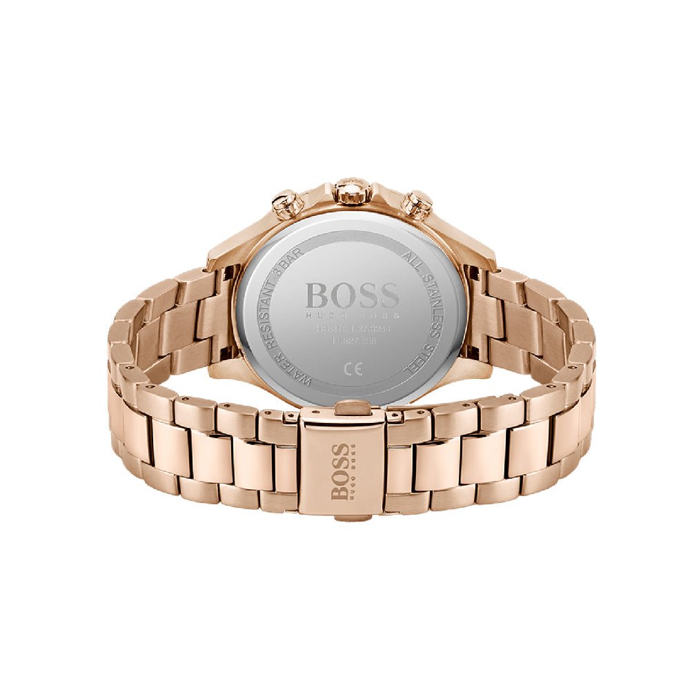 Hugo Boss Carnation Gold Dial Gold Steel Strap Watch for Women - 1502592