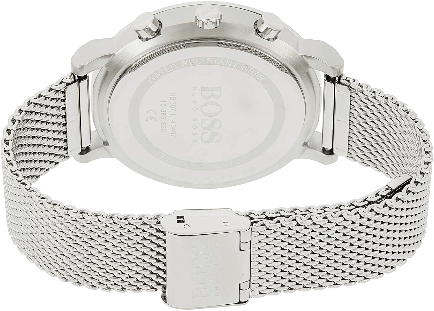 Hugo Boss Integrity Grey Dial Silver Mesh Bracelet Watch for Men - 1513807
