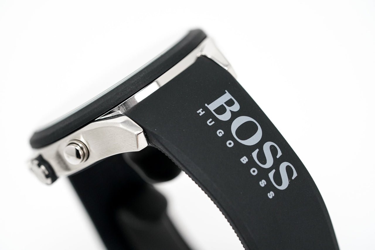 Hugo Boss Velocity Black Dial Black Leather Strap Watch for Men - 1513716