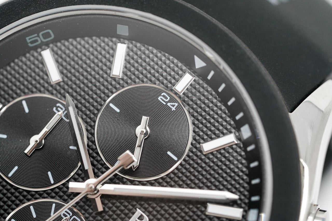 Hugo Boss Velocity Black Dial Black Leather Strap Watch for Men - 1513716