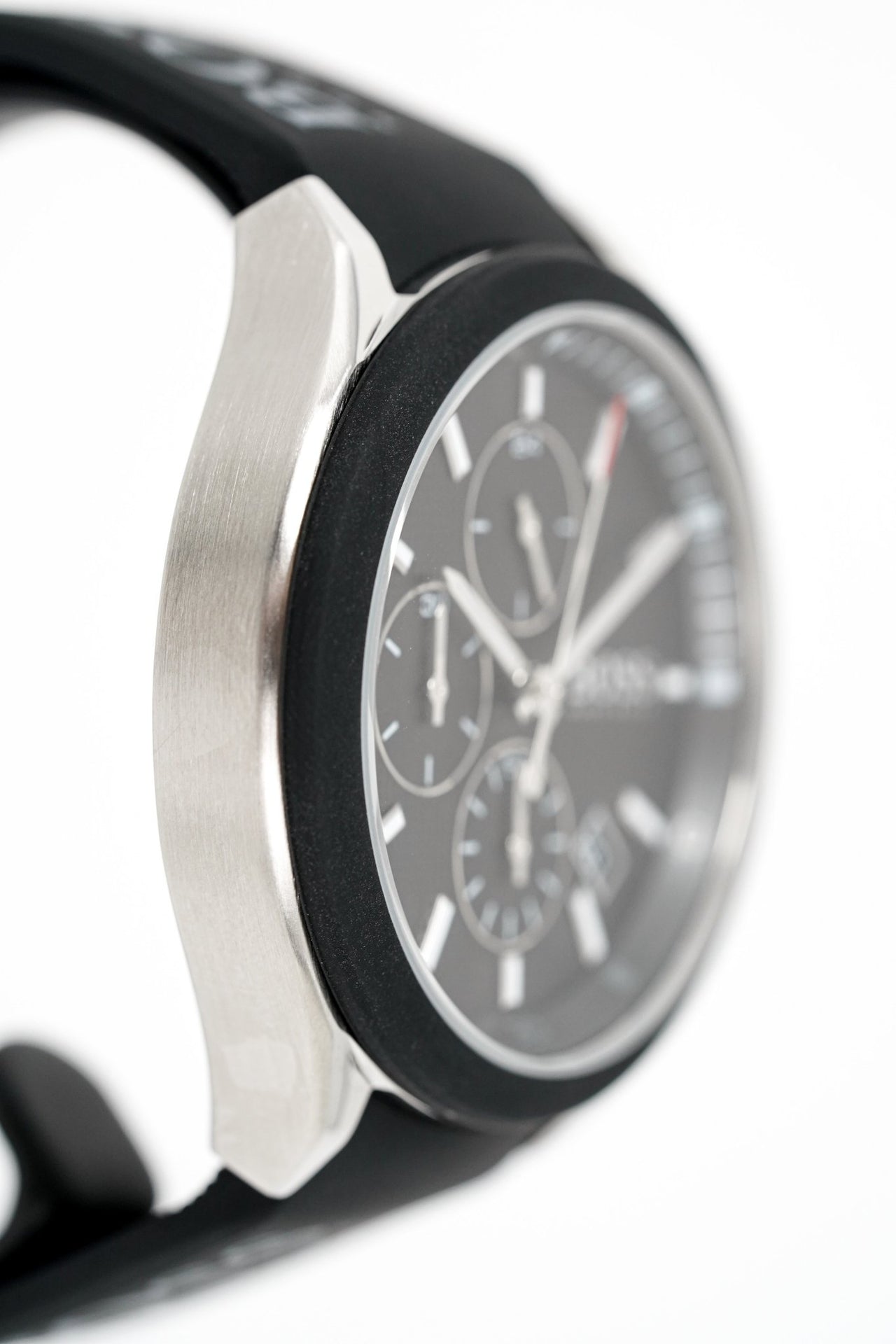 Hugo Boss Velocity Black Dial Black Leather Strap Watch for Men - 1513716