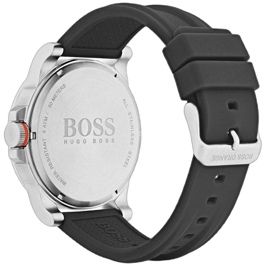 Hugo Boss Detroit Sport Analog Grey Dial Grey Rubber Strap Watch For Men - 1550007