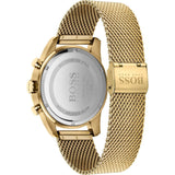 Hugo Boss Skymaster Black Dial Gold Mesh Bracelet Watch for Men - 1513838