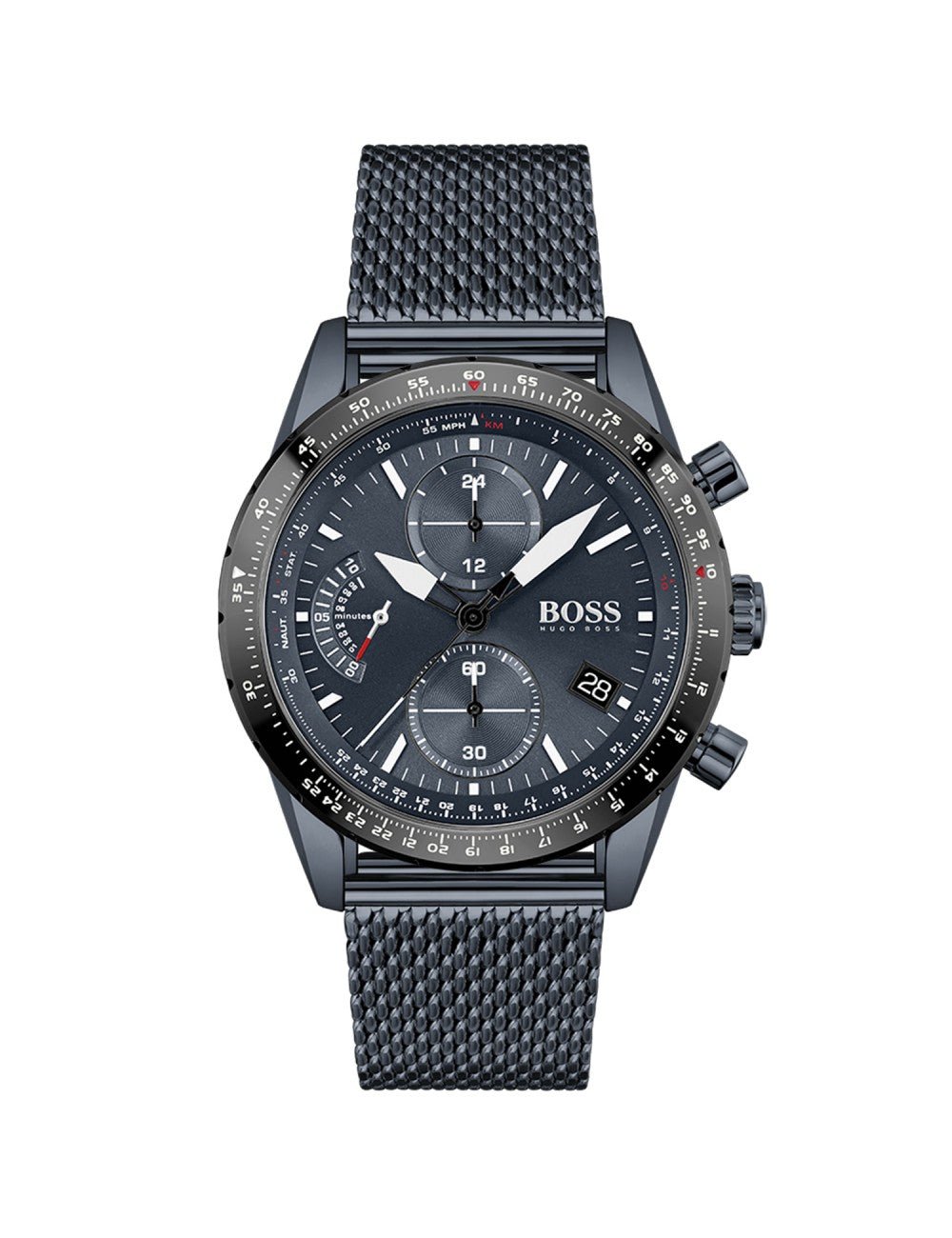 Hugo Boss Pilot Edition Blue Dial Blue Mesh Bracelet Watch for Men - 1513887