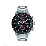 Hugo Boss Rafale Chronograph Black Dial Silver Steel Strap Watch for Men - 1513509