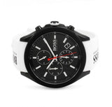 Hugo Boss Velocity Chronograph Black Dial White Rubber Strap Watch for Men - 1513718