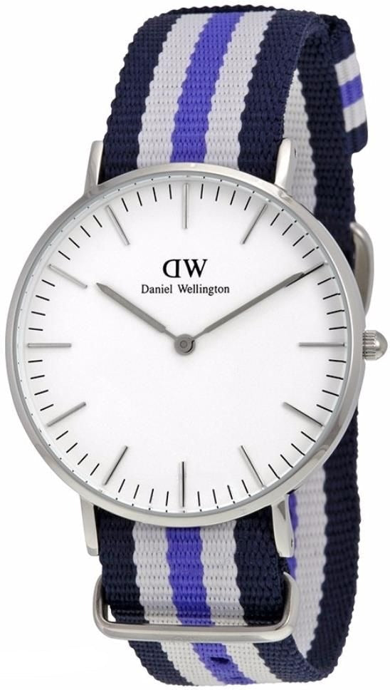 Daniel Wellington Classic Trinity White Dial Three Tone Nylon Strap Watch For Women - 0609DW