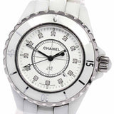 Chanel J12 Diamonds Ceramic White Dial White Steel Strap Watch for Women - J12 H1628