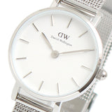 Daniel Wellington Classic Petite Sterling White Dial Silver Mesh Bracelet Watch for Women - DW00100442