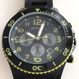 Marc Jacobs Rock Chronograph Black Dial Black Steel Strap Watch for Men - MBM5026