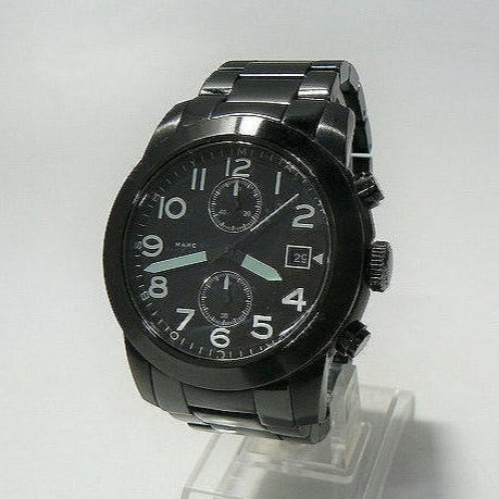 Marc Jacobs Larry Chronograph Black Dial Black Steel Strap Watch for Men - MBM5032