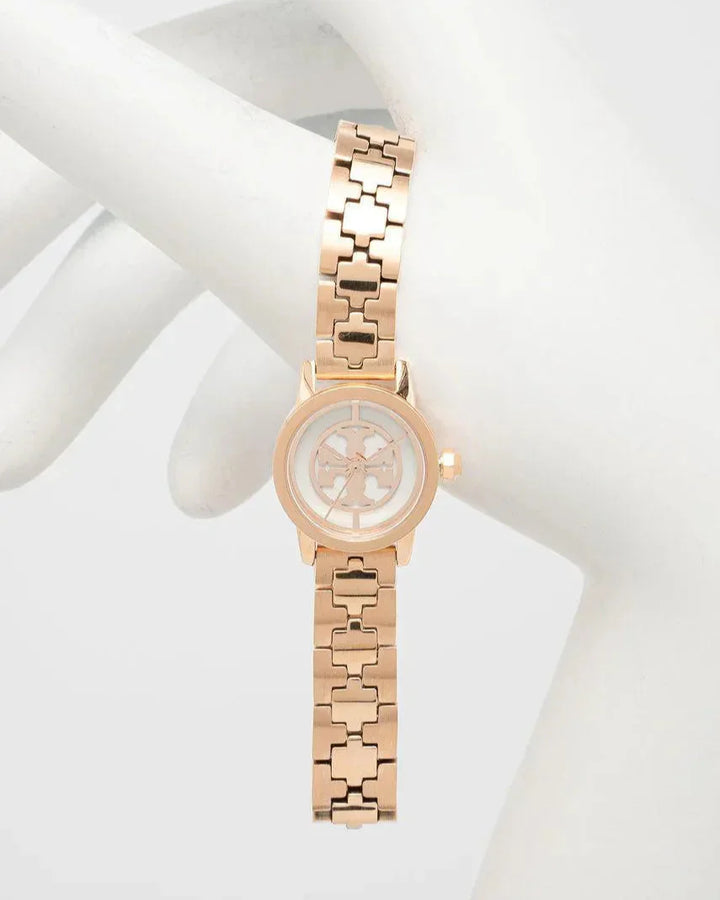 Tory Burch Reva Rose Gold Dial Rose Gold Steel Strap Watch for Women - TBW4043