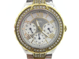 Guess Viva Diamonds Silver Dial Two Tone Steel Strap Watch for Women - W0111L5