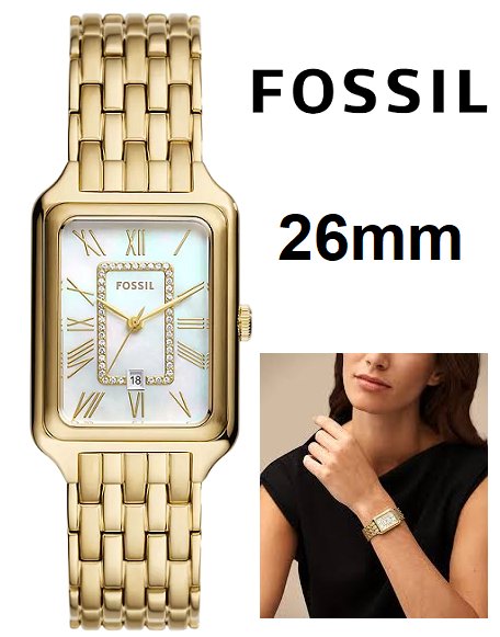 Fossil Raquel Three Hand Mother of Pearl Dial Gold Steel Strap Watch For Women - ES5304