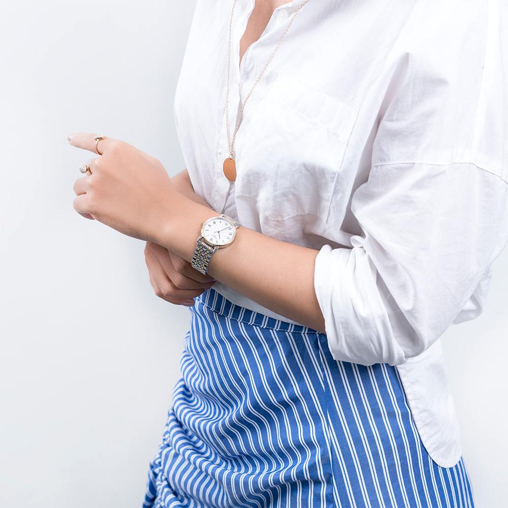 Tissot T Classic Everytime Small White Dial Two Tone Mesh Bracelet Watch For Women - T109.210.22.031.00