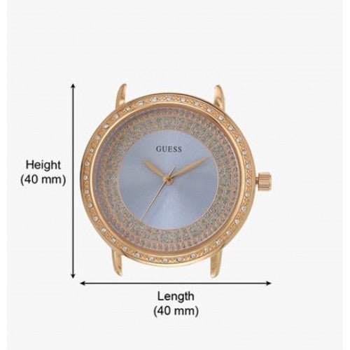 Guess Willow Crystal Blue Dial Rose Gold Mesh Bracelet Watch For Women - W0836L1