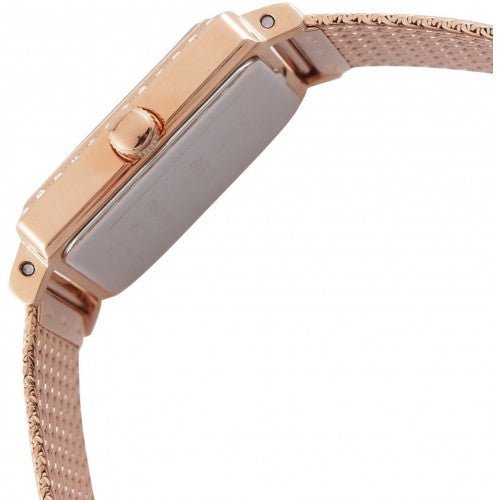 Guess Highline Off White Dial Rose Gold Stainless Steel Mesh Strap Watch For Women - W0826L3