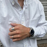 Daniel Wellington Iconic Link Black Dial Silver Steel Strap Watch For Women - DW00100206