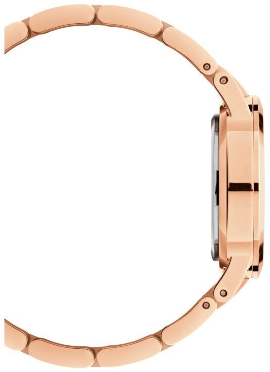 Daniel Wellington Iconic Link Black Dial Rose Gold Steel Strap Watch for Women - DW00100210