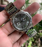 Guess Sassy Multifunction Quartz Silver Dial Silver Steel Strap Watch For Women - W0705L1