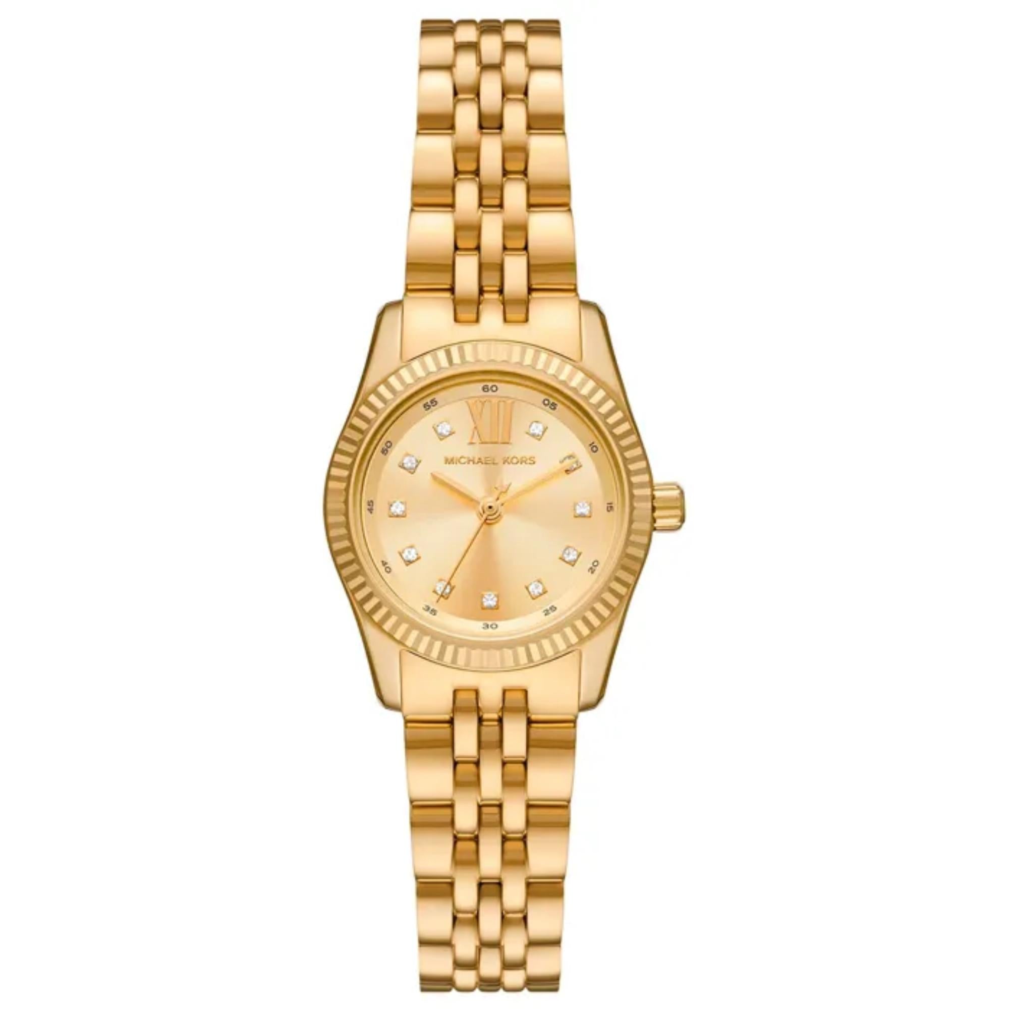 Michael Kors Lexington Analog Gold Dial Gold Steel Strap Watch for Women - MK4741