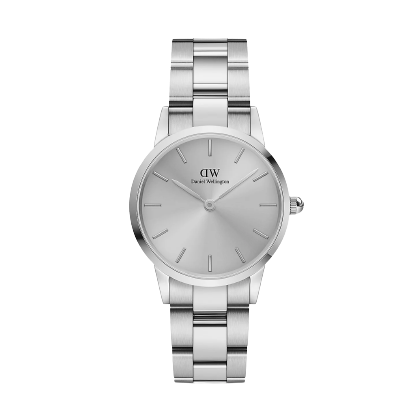 Daniel Wellington Iconic Link Unitone Silver Dial Silver Steel Strap Watch For Women - DW00100402