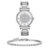 Michael Kors Catlin Silver Dial Silver Steel Strap Watch for Women - MK3355